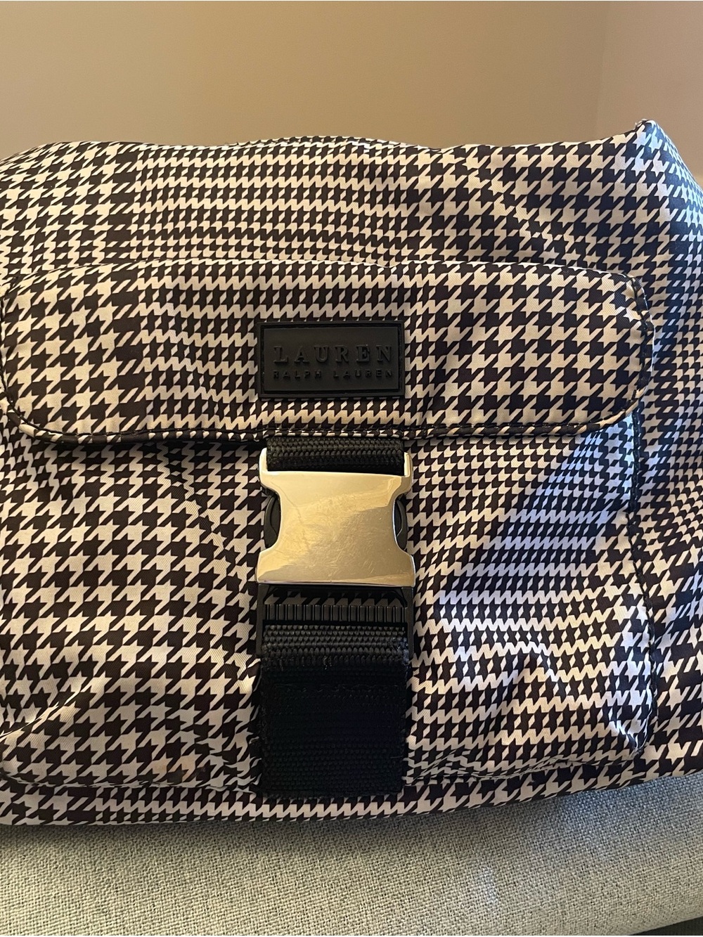Lauren Ralph Shoulder Bag Houndstooth  - Black & White
